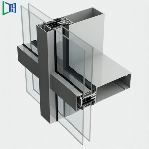 الهندسة الخارجية مواد البناء التجارية الملامح الألومنيوم الستار الجدار الزجاجي